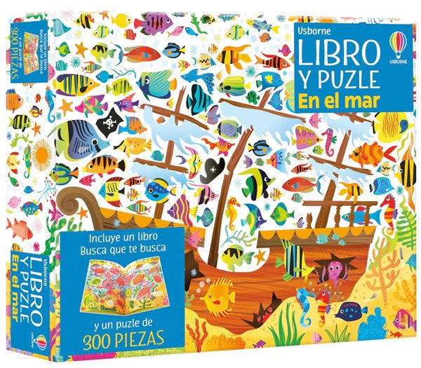 Libro y puzle. En el mar (300 Piezas)