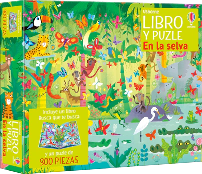Libro y puzle. En la selva (300 piezas)