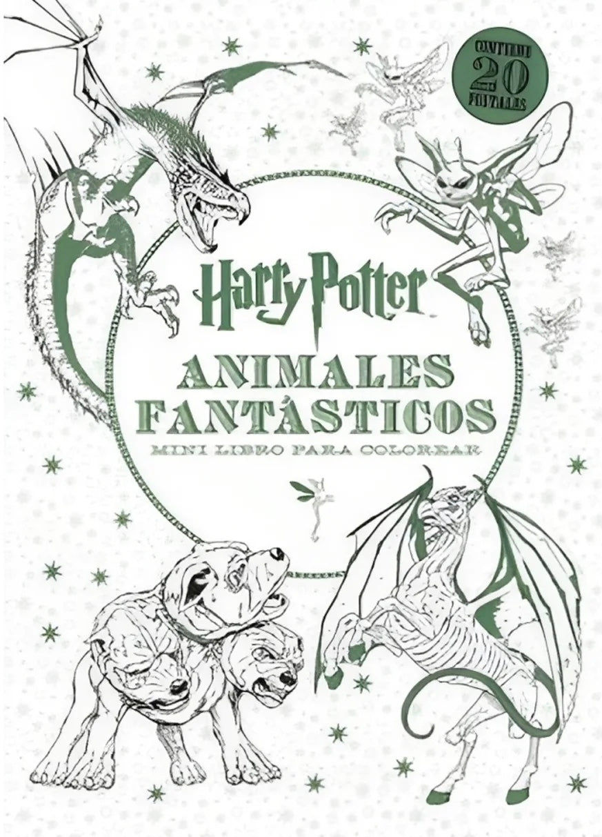 Harry Potter: Animales fantásticos, mini libro para colorear postales